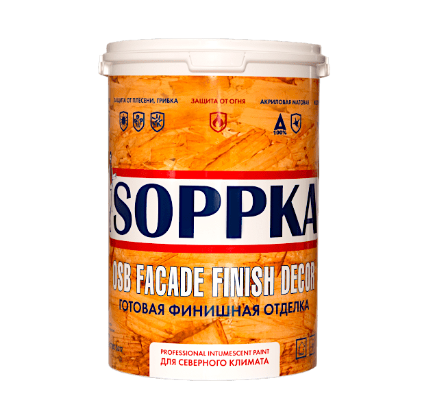 Фасадная краска для OSB "SOPPKA - OSB Facade Finish Decor" 5 кг. (фото 2)